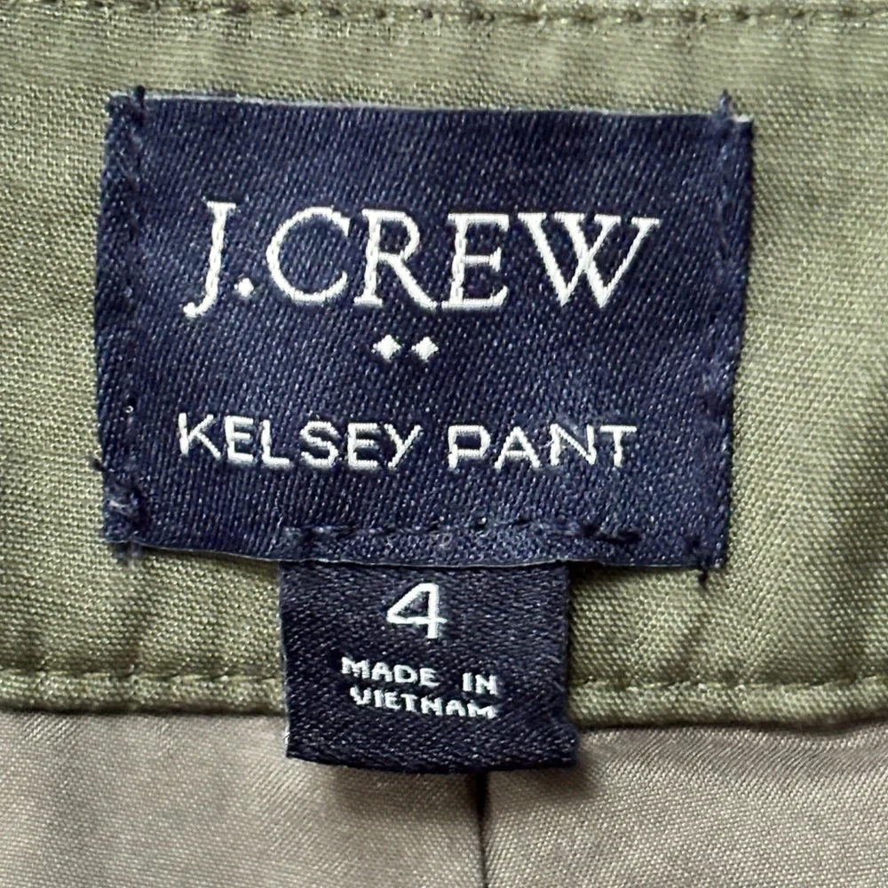 J. Crew  green linen blend cropped pants 4 / 6